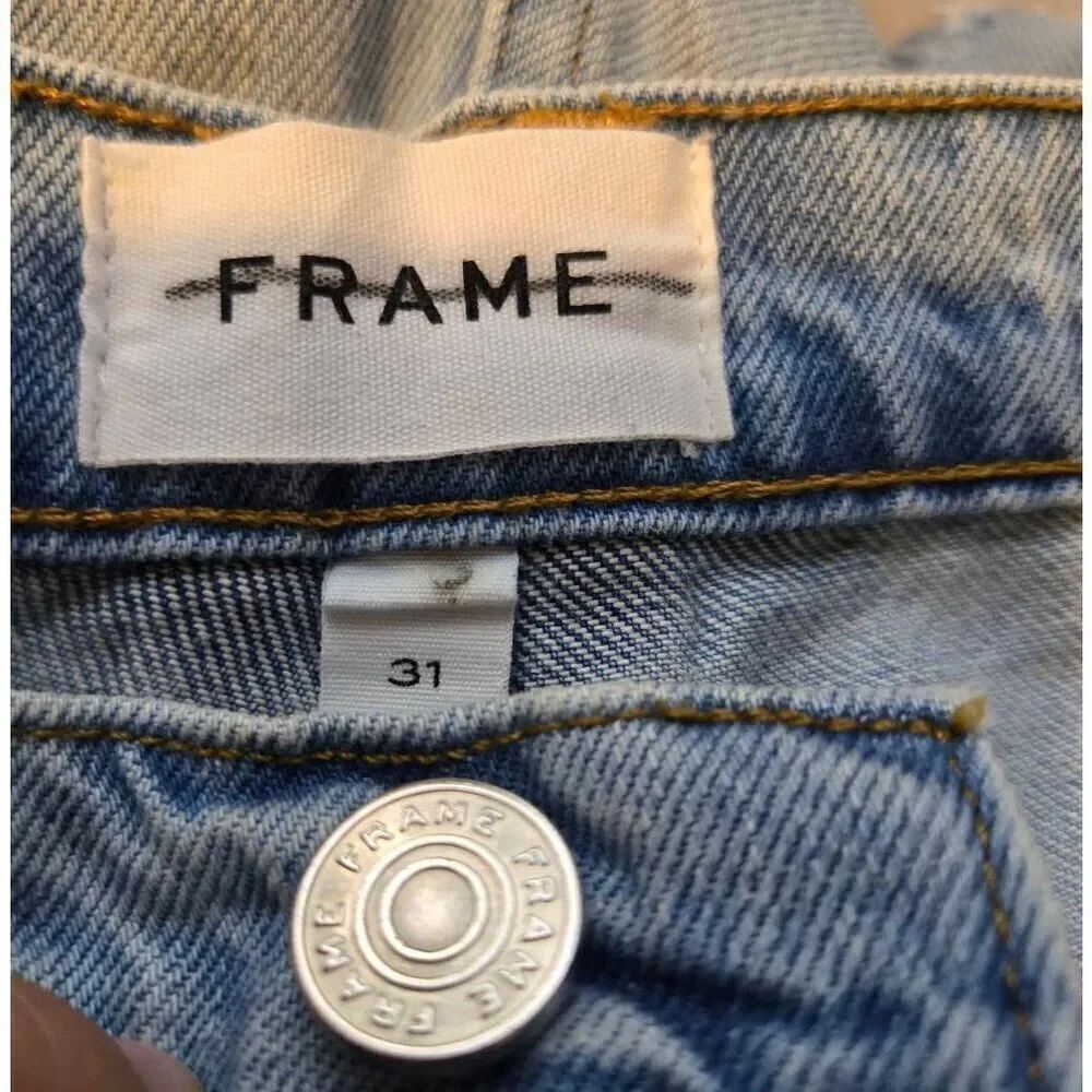 Frame Le High'n'Tight Crop Mini Boot Jeans Size 31 Distressed Denim - Picture 6 of 7